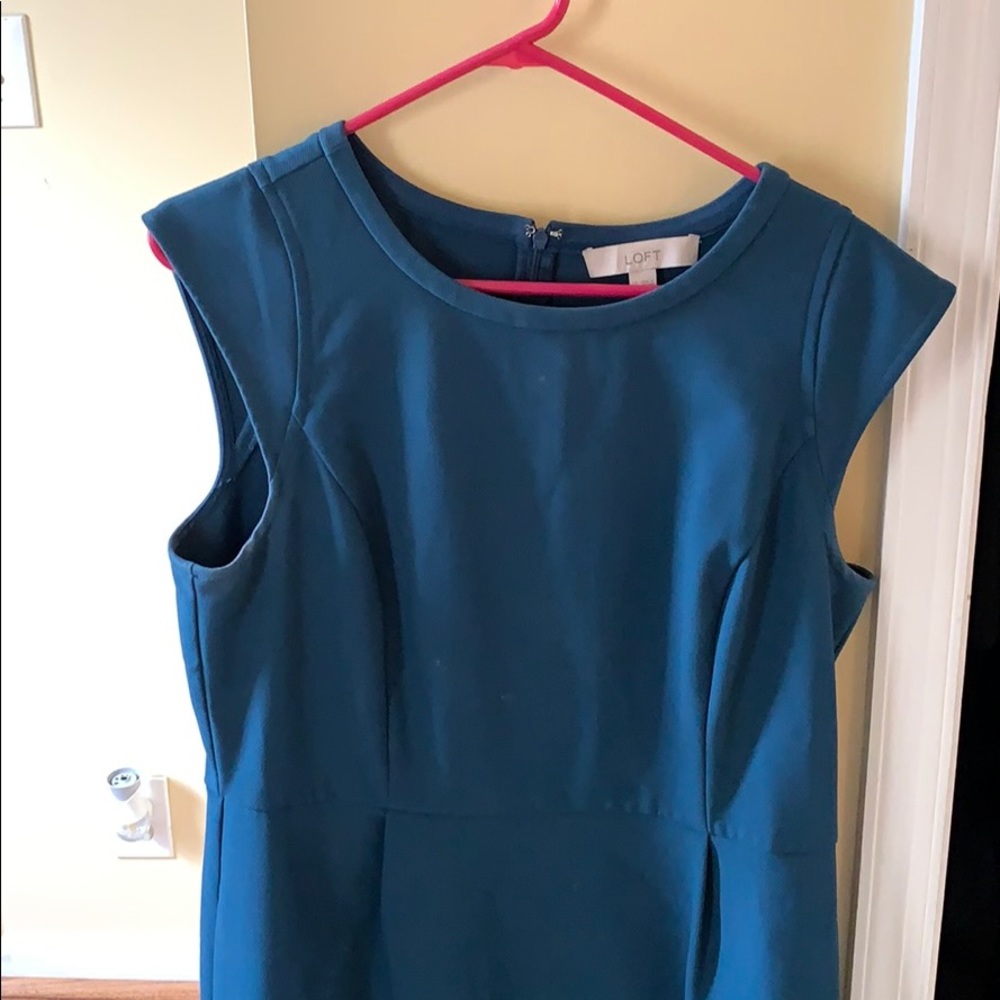 LOFT turquoise work dress - size 12
